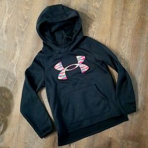 Under Armour Hoodie Sweatshirt, Black with Textured Rainbow UA Logo, Youth Small